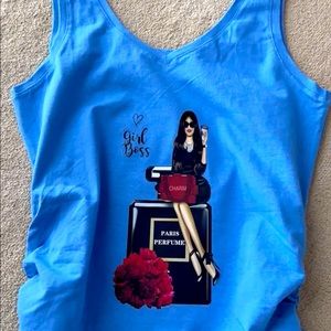 Girl Boss Scrunch Side long tank top